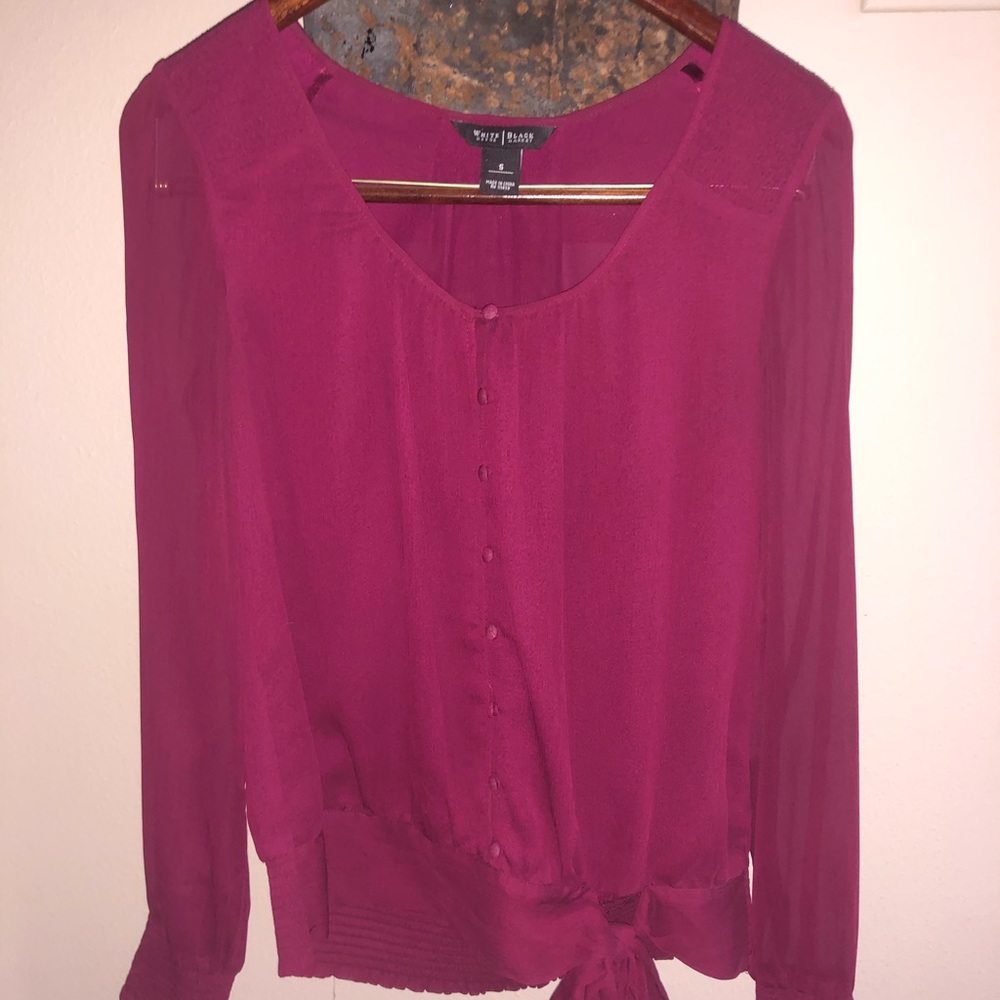 white house black market maroon shirt